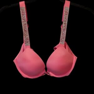 VS Vibrant Pink Bra with Sparkling Straps